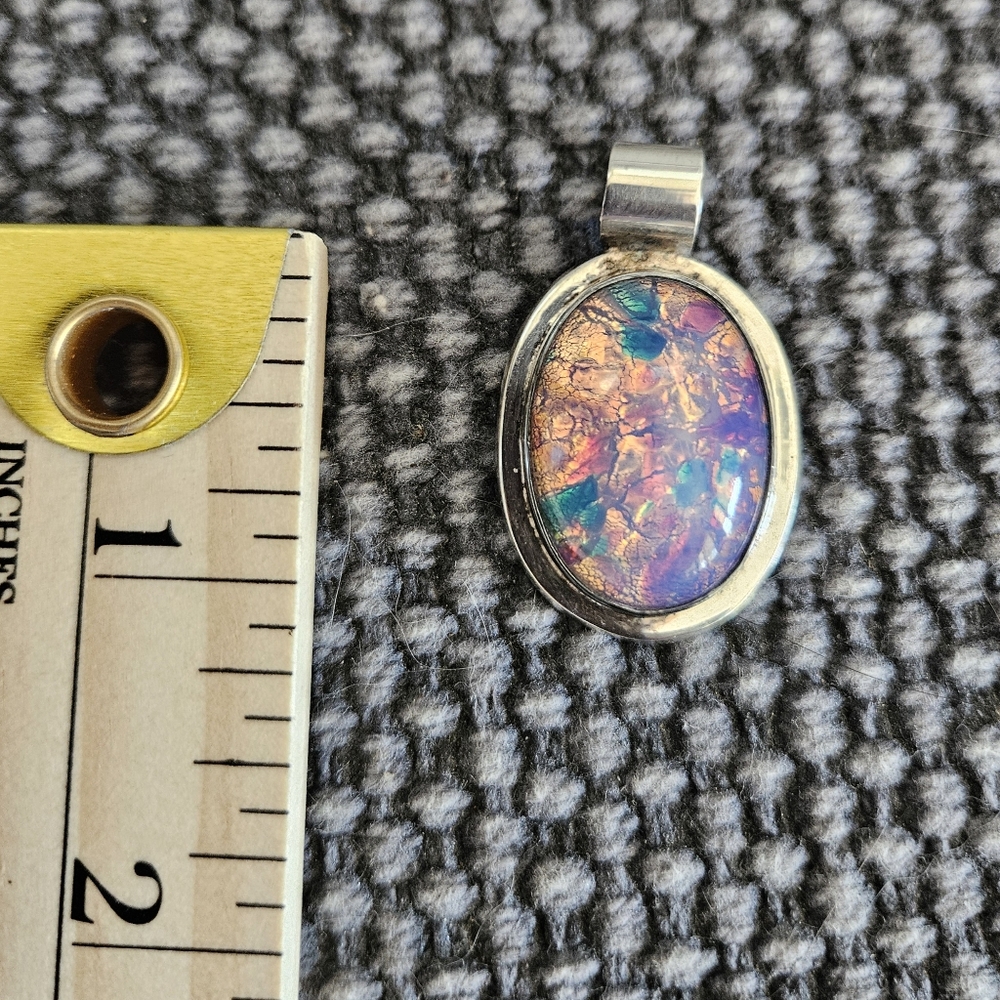 Elegant Silver Opal Pendant